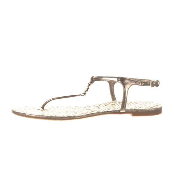 TORY BURCH PATENT LEATHER PRINTED T-STRAP SANDALS 🩴 - Picture 5 of 5